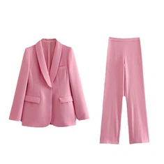 Conjunt de vestits: Lapel Blazer i els pantalons rectes